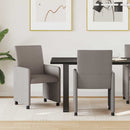 Spisebordsstole med hjul 2 pcs Gråbrun 57 x 66 x 94 cm Stof