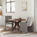 Spisebordsstole med hjul 2 pcs Gråbrun 57 x 66 x 94 cm Stof