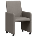 Spisebordsstole med hjul 2 pcs Gråbrun 57 x 66 x 94 cm Stof