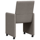 Spisebordsstole med hjul 2 pcs Gråbrun 57 x 66 x 94 cm Stof