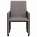 Spisebordsstole med hjul 2 pcs Gråbrun 57 x 66 x 94 cm Stof