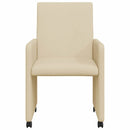 Spisebordsstole med hjul 2 pcs Creme 57 x 66 x 94 cm Stof