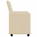 Spisebordsstole med hjul 2 pcs Creme 57 x 66 x 94 cm Stof