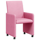 Spisebordsstole med hjul 2 pcs Lyserød 57 x 66 x 94 cm Stof