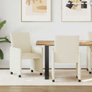 Spisebordsstole med hjul 2 pcs Creme 57 x 66 x 94 cm Kunstlæder