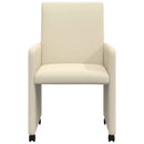 Spisebordsstole med hjul 2 pcs Creme 57 x 66 x 94 cm Kunstlæder