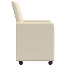 Spisebordsstole med hjul 2 pcs Creme 57 x 66 x 94 cm Kunstlæder