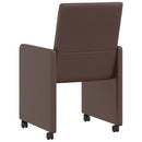Spisebordsstole med hjul 2 pcs Brun 57 x 66 x 94 cm Kunstlæder