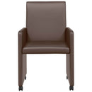 Spisebordsstole med hjul 2 pcs Brun 57 x 66 x 94 cm Kunstlæder