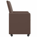 Spisebordsstole med hjul 2 pcs Brun 57 x 66 x 94 cm Kunstlæder