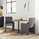 Spisebordsstole med hjul 2 pcs Grå 57 x 66 x 94 cm Kunstlæder
