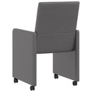 Spisebordsstole med hjul 2 pcs Grå 57 x 66 x 94 cm Kunstlæder