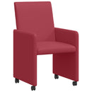 Spisebordsstole med hjul med hjul 2 pcs Vinrød 57 x 66 x 94 cm