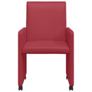 Spisebordsstole med hjul med hjul 2 pcs Vinrød 57 x 66 x 94 cm