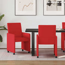 Spisebordsstole med hjul 2 pcs Rød 57 x 66 x 94 cm Kunstlæder