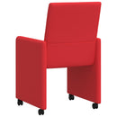 Spisebordsstole med hjul 2 pcs Rød 57 x 66 x 94 cm Kunstlæder
