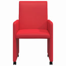 Spisebordsstole med hjul 2 pcs Rød 57 x 66 x 94 cm Kunstlæder