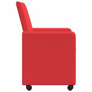 Spisebordsstole med hjul 2 pcs Rød 57 x 66 x 94 cm Kunstlæder