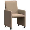 Spisebordsstole med hjul 2 pcs Cappuccino 57 x 66 x 94 cm