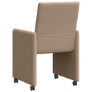Spisebordsstole med hjul 2 pcs Cappuccino 57 x 66 x 94 cm