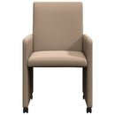 Spisebordsstole med hjul 2 pcs Cappuccino 57 x 66 x 94 cm