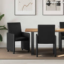 Spisebordsstole med hjul 2 pcs Sort 57 x 66 x 94 cm Kunstlæder