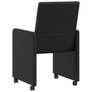 Spisebordsstole med hjul 2 pcs Sort 57 x 66 x 94 cm Kunstlæder
