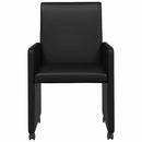 Spisebordsstole med hjul 2 pcs Sort 57 x 66 x 94 cm Kunstlæder