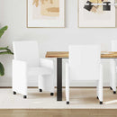 Spisebordsstole med hjul 2 pcs Hvid 57 x 66 x 94 cm Kunstlæder