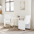 Spisebordsstole med hjul 2 pcs Hvid 57 x 66 x 94 cm Kunstlæder