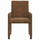 Spisebordsstole med hjul med hjul 2 pcs Brun 57 x 66 x 94 cm