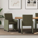 Spisebordsstole med hjul 2 pcs Army grøn 57 x 66 x 94 cm