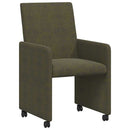 Spisebordsstole med hjul 2 pcs Army grøn 57 x 66 x 94 cm