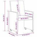 Spisebordsstole med hjul 2 pcs Army grøn 57 x 66 x 94 cm