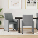 Spisebordsstole med hjul 2 pcs Lysegrå 58 x 65 x 94 cm Stof