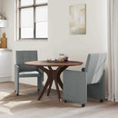 Spisebordsstole med hjul 2 pcs Lysegrå 58 x 65 x 94 cm Stof