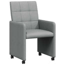 Spisebordsstole med hjul 2 pcs Lysegrå 58 x 65 x 94 cm Stof