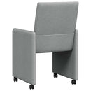 Spisebordsstole med hjul 2 pcs Lysegrå 58 x 65 x 94 cm Stof