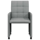 Spisebordsstole med hjul 2 pcs Lysegrå 58 x 65 x 94 cm Stof