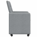 Spisebordsstole med hjul 2 pcs Lysegrå 58 x 65 x 94 cm Stof