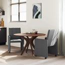 Spisebordsstole med hjul 2 pcs Mørkegrå 58 x 65 x 94 cm Stof
