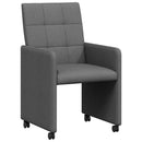 Spisebordsstole med hjul 2 pcs Mørkegrå 58 x 65 x 94 cm Stof