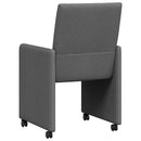 Spisebordsstole med hjul 2 pcs Mørkegrå 58 x 65 x 94 cm Stof