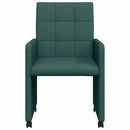 Spisebordsstole med hjul 2 pcs Mørkegrøn 58 x 65 x 94 cm Stof