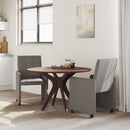 Spisebordsstole med hjul 2 pcs Gråbrun 58 x 65 x 94 cm Stof