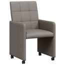 Spisebordsstole med hjul 2 pcs Gråbrun 58 x 65 x 94 cm Stof