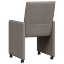Spisebordsstole med hjul 2 pcs Gråbrun 58 x 65 x 94 cm Stof