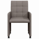 Spisebordsstole med hjul 2 pcs Gråbrun 58 x 65 x 94 cm Stof