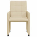 Spisebordsstole med hjul 2 pcs Creme 58 x 65 x 94 cm Stof