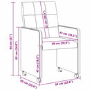 Spisebordsstole med hjul 2 pcs Creme 58 x 65 x 94 cm Stof